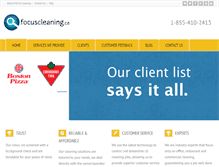Tablet Screenshot of focuscleaning.ca